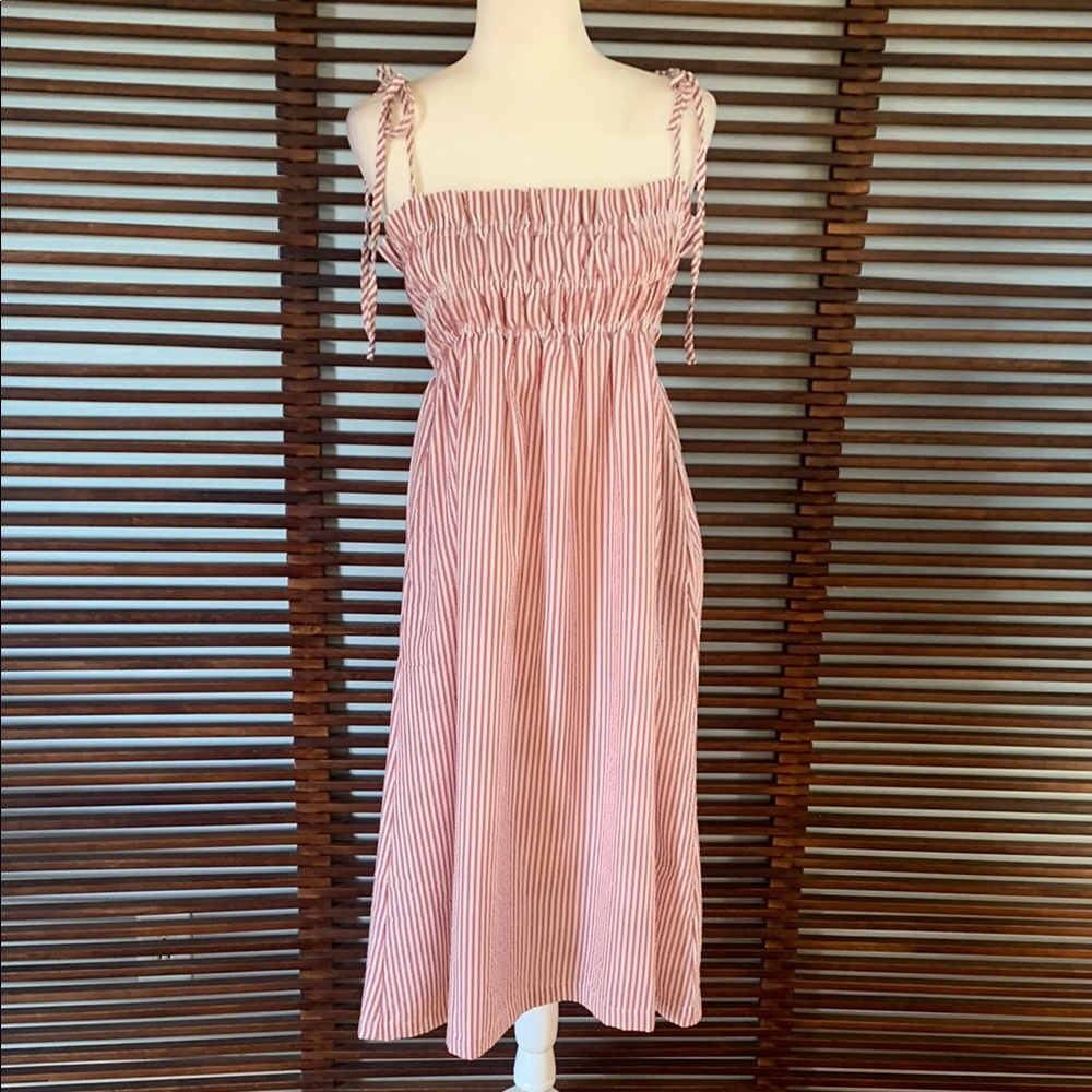 Buddy Love Striped Pink Midi Dress